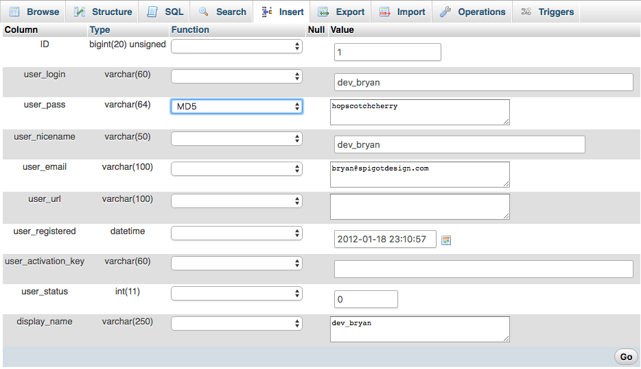 wordpress reset password from database