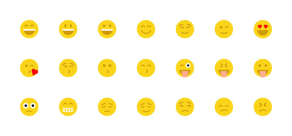 Short list of smiley emoticons