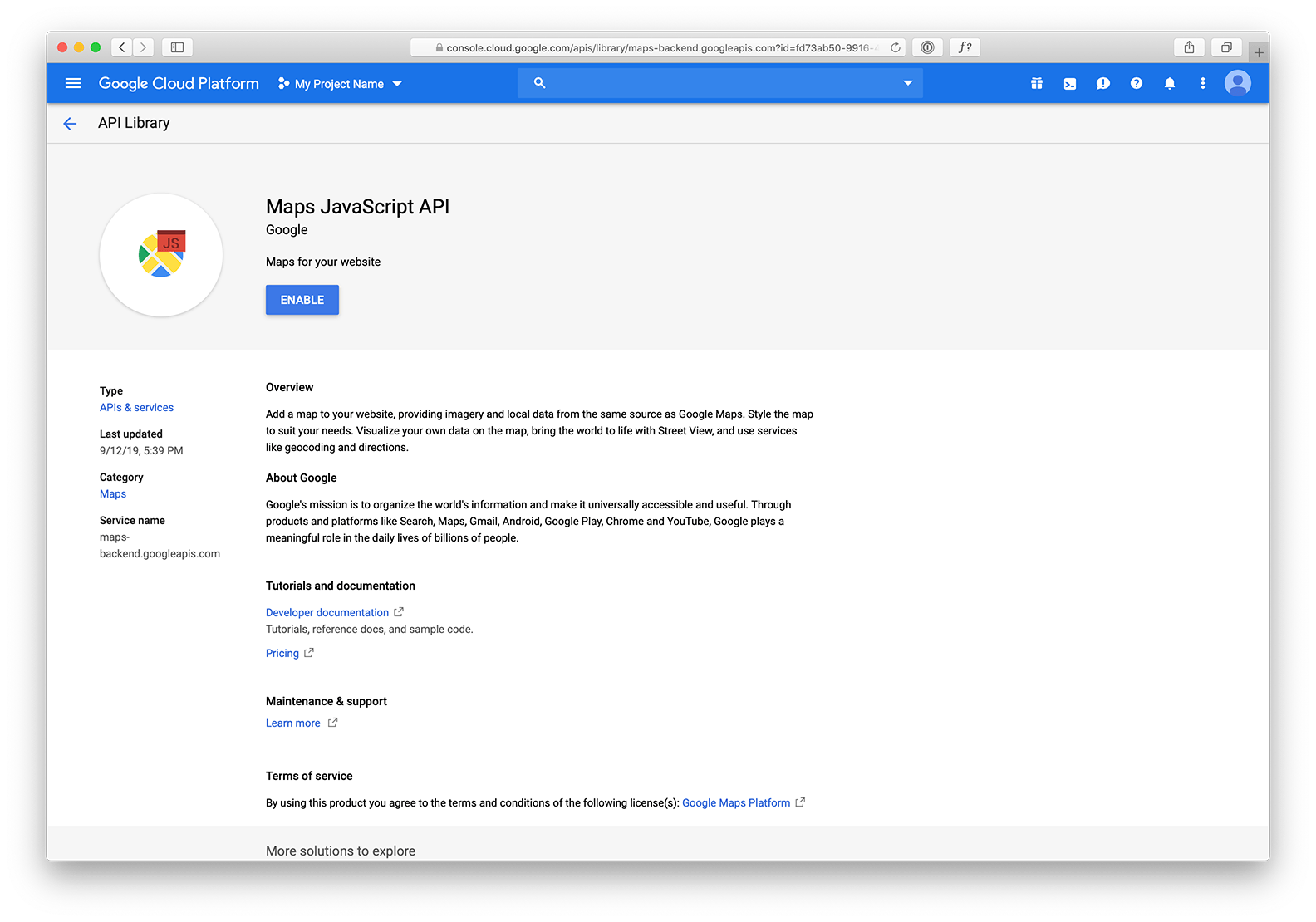 Google apis console. Google Maps API.