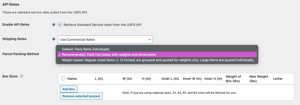 WooCommerce USPS Shipping Integration - USPS API Box Packer