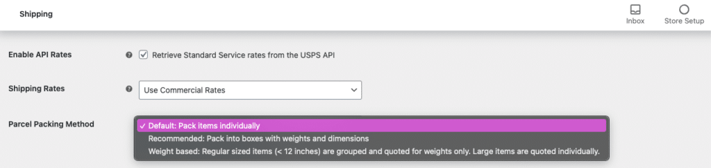 WooCommerce USPS Shipping Integration - USPS Parcel Packing Method