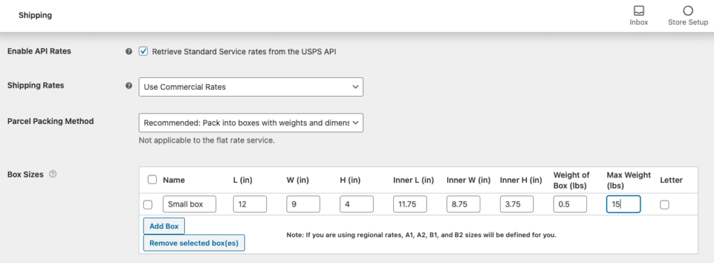 WooCommerce USPS Shipping Integration - USPS Box Packer